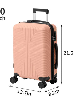 Non-TSA Customs Lock 5-in-1 PP Trolley Case, 12in, 16in, 20in, 24in, 28in, PP, Pink