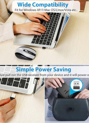 2.4G Wireless Gaming Mouse Optical Mice WIth Receiver 3 Adjustable DPI 6 Buttons For PC Laptop Computer Macbook