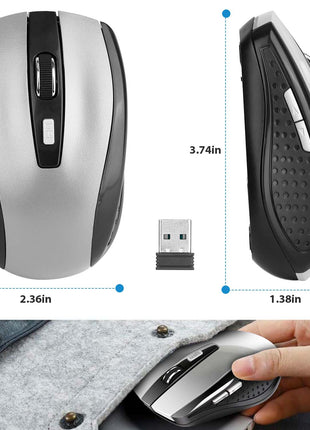 2.4G Wireless Gaming Mouse Optical Mice WIth Receiver 3 Adjustable DPI 6 Buttons For PC Laptop Computer Macbook