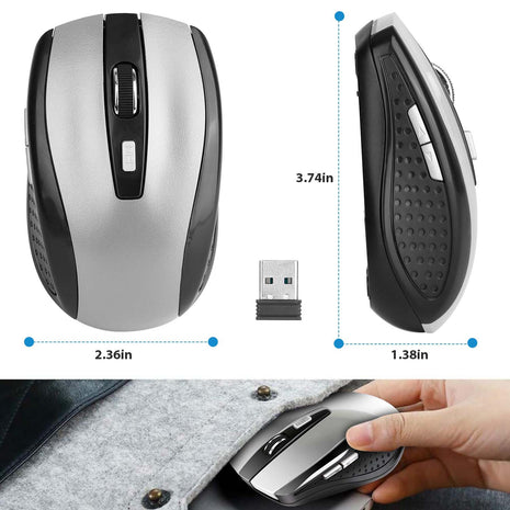 2.4G Wireless Gaming Mouse Optical Mice WIth Receiver 3 Adjustable DPI 6 Buttons For PC Laptop Computer Macbook
