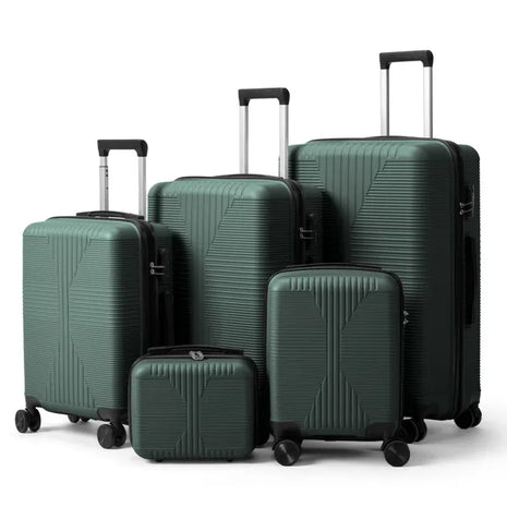 Non-TSA Customs Lock 5-in-1 PP Trolley Case, 12in, 16in, 20in, 24in, 28in, PP Dark Green