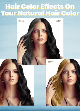 IIIMEIDU Black Hair Dye Shampoo 3 in 1 for Gray Hair, Herbal Ingredients Shampoo Black Hair Dye for Women Men, Grey Coverage Shampoo 500ml