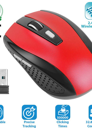 2.4G Wireless Gaming Mouse Optical Mice WIth Receiver 3 Adjustable DPI 6 Buttons For PC Laptop Computer Macbook