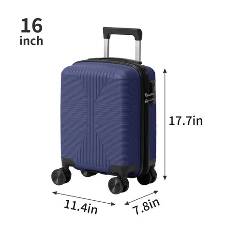 Non-TSA Customs Lock 4-in-1 PP Trolley Case, 16in, 20in, 24in, 28in PP, Navy Blue