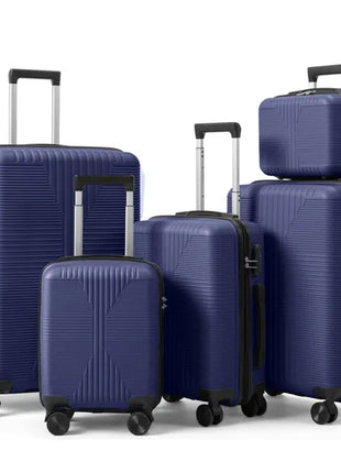 Non-TSA Customs Lock 5-in-1 PP Trolley Case, 12in, 16in, 20in, 24in, 28in PP, Navy Blue