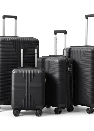 Non-TSA Customs Lock 4-in-1 PP Trolley Case, 16in, 20in, 24in, 28in, PP, Black