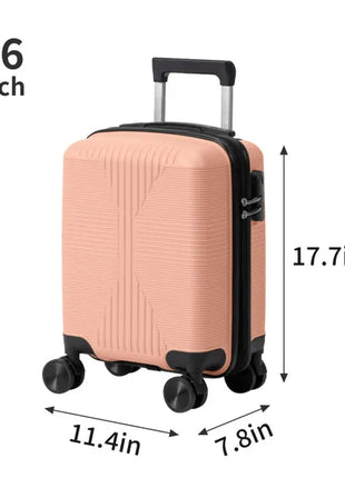 Non-TSA Customs Lock Four-in-one PP Trolley Suitcase, Available In 16in, 20in, 24in, And 28in Sizes, In Pink