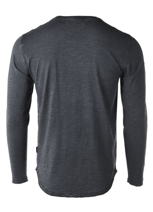 Dream Supply by ZIMEGO Mens Long Sleeve Crewneck Oil Wash Vintage Raw Edge Hem Hipster Hip-Hop T shirt