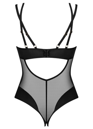 Crotchless Mesh Black Teddy: Obsessive Lingerie Ultimate Allure