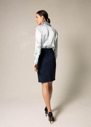 Luxe Silk Blouse in Blue