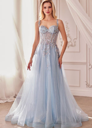 Embellished A-Line Tulle Ball Gown