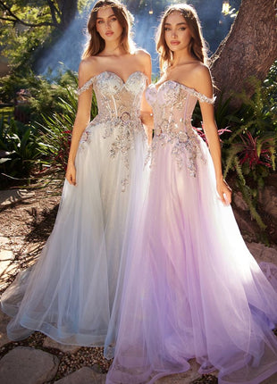 Embellished A-Line Tulle Ball Gown