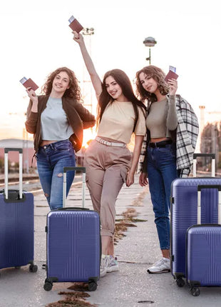 Non-TSA Customs Lock 4-in-1 PP Trolley Case, 16in, 20in, 24in, 28in PP, Navy Blue