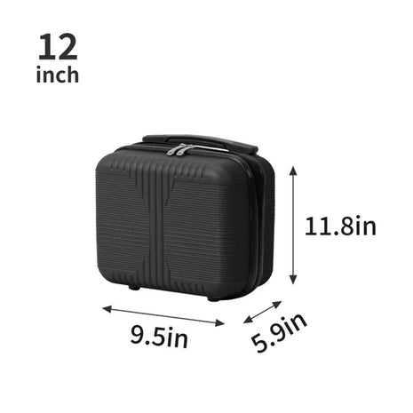 Non-TSA Customs Lock 5-in-1 PP Trolley Case, 12in, 16in, 20in, 24in, 28in, PP, Black