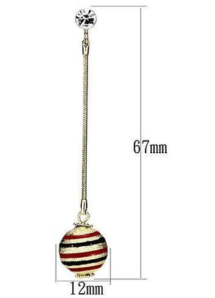 LO2748 - Gold Iron Earrings with Top Grade Crystal  in Clear